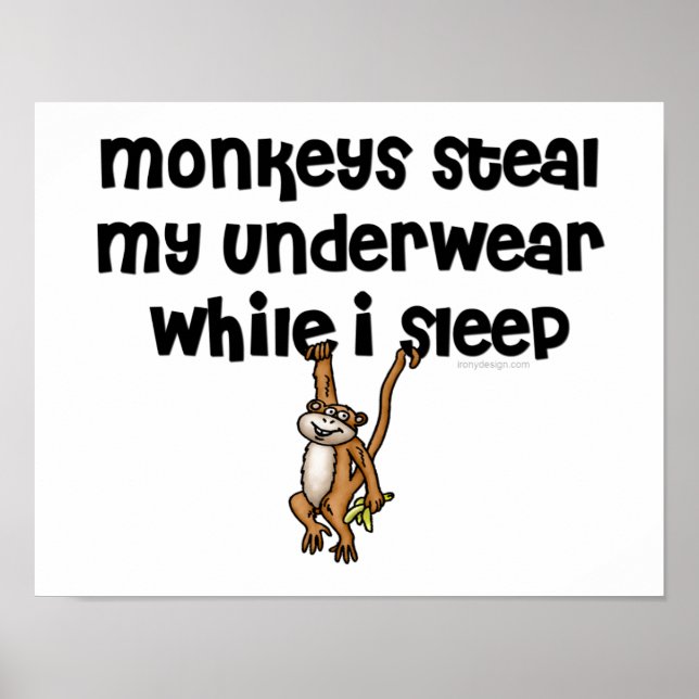 Funny Monkey Cartoon Joke Poster (Vorne)