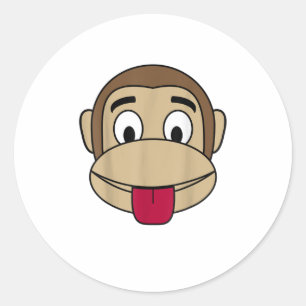 Funny Monkey Face Halloween Shirt Kostüm Runder Aufkleber