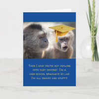 Funny Monkey Happy Abschluss Grußkarte