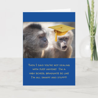 Funny Monkey Happy Abschluss Grußkarte Karte