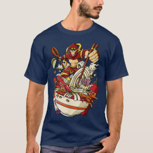 Funny Monkey King Ramen Noodles Japan Food Culture T-Shirt