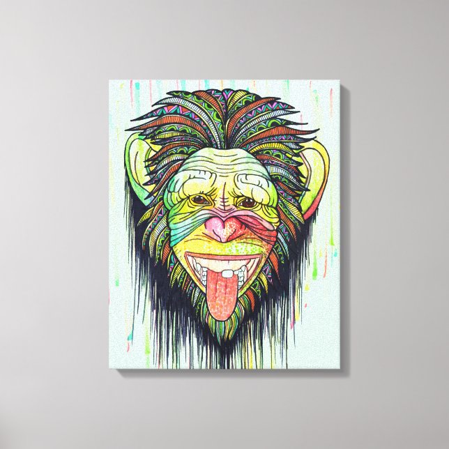 Funny Monkey Leinwanddruck (Vorderseite)