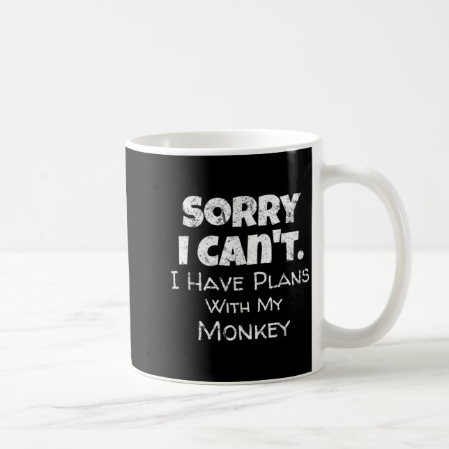 Funny Monkey Lover Quote Design - Plans With My Mo Kaffeetasse (Rechts)
