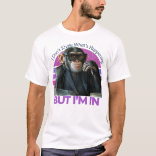 Funny Monkey Meme   Retro Minimalistisch T-Shirt