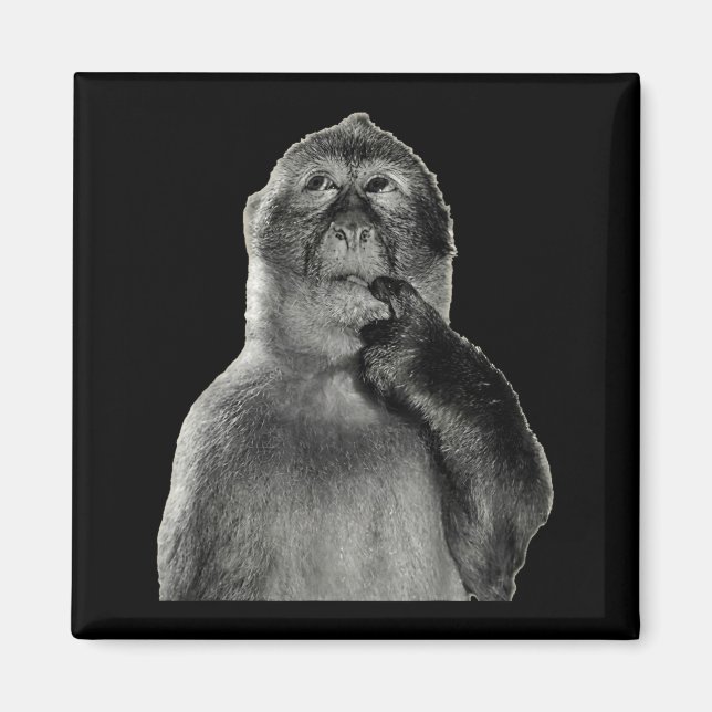 Funny Monkey Meme With Retro Odore Humor Art Style Magnet (Vorne)