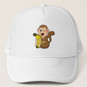 Funny Monkey mit Banana Truckerkappe