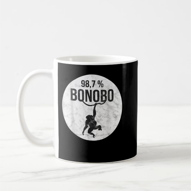 Funny Monkey mit Chimpanzee Bonobo DNA Kaffeetasse (Links)