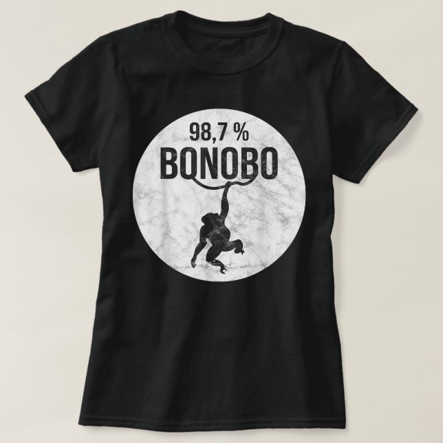 Funny Monkey mit Chimpanzee Bonobo DNA T-Shirt (Design vorne)