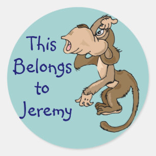 Funny Monkey Name Aufkleber