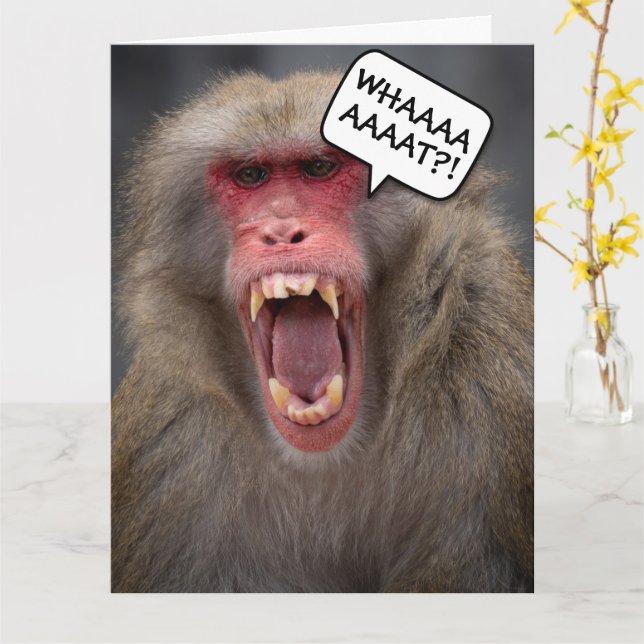 FUNNY MONKEY OVER HILL BIRTHDAY GREETING CARD KARTE (Gelbe Blume)