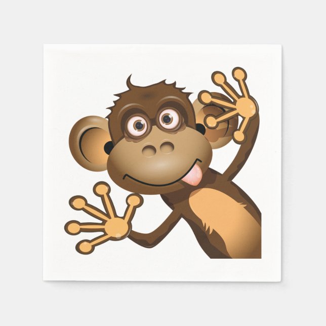 Funny Monkey Paper Napkins Serviette (Vorderseite)