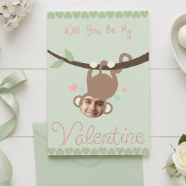 Funny Monkey Photo Valentine Card  Feiertagskarte