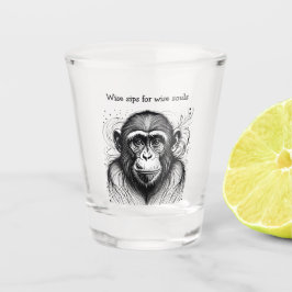 Funny Monkey Schwarz-weiß Ink individuell angepass Schnapsglas