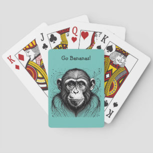 Funny Monkey Schwarz-weiß Ink individuell angepass Spielkarten
