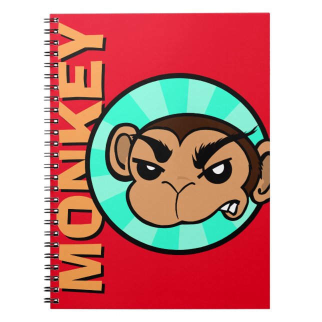 FUNNY MONKEY SPIRAL NOTEBOOK NOTIZBLOCK (Vorderseite)