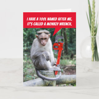 Funny Monkey Wrench, Hammermusik am Geburtstag Karte