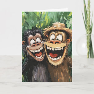 Funny Monkeys Feiertagskarte