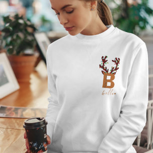 Funny Monogram Family Christmas Custom Rentier Tri-Blend Shirt
