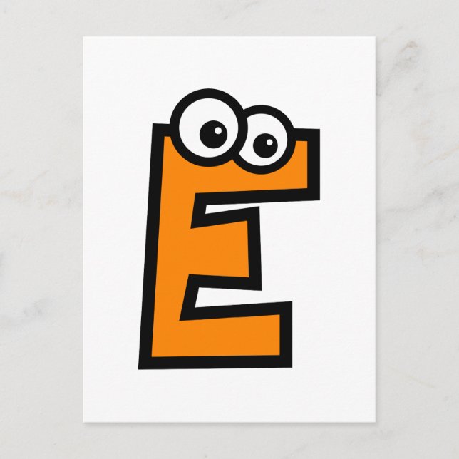 Funny Monogram Letter E Postkarte (Vorderseite)