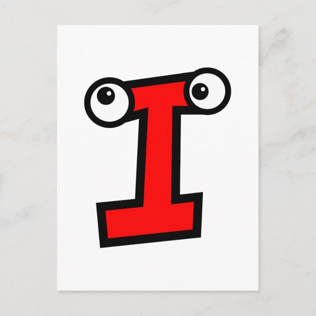Funny Monogram Letter i Postkarte (Vorderseite)