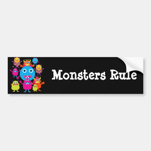 Funny Monster Bash Niedliche Kreaturen Party Autoaufkleber (Vorne)