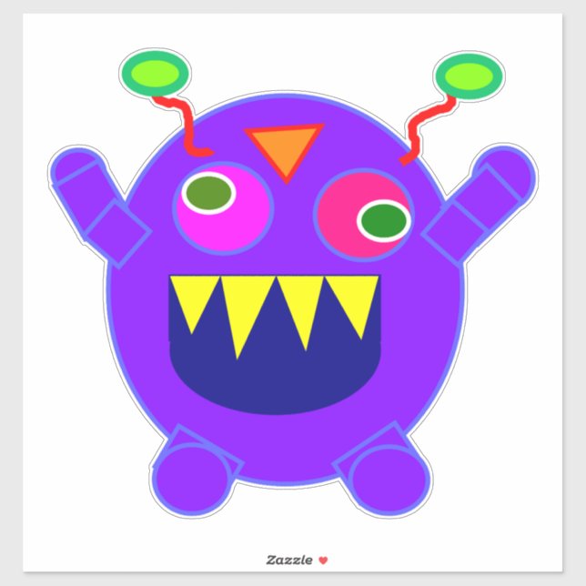 FUNNY MONSTER DIE-CUT STYLE DECAL STICKER FÜR AUTO (Blatt)