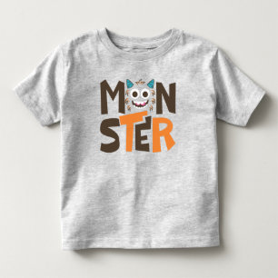 Funny Monster Face Typografy T-Shirt