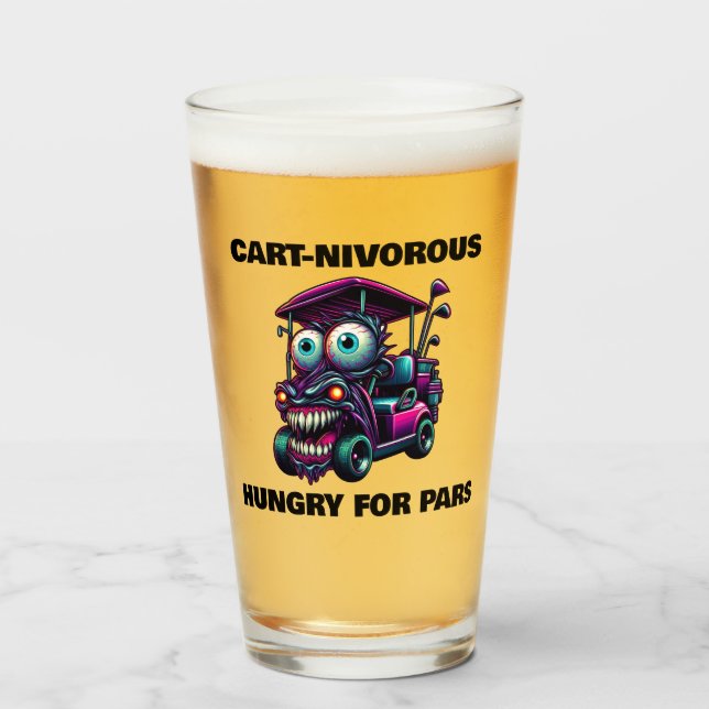 Funny Monster Golf Cart Geschenk Sport Fans Glas (Vorne (Gefüllt))