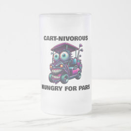 Funny Monster Golf Cart Geschenk Sport Fans Mattglas Bierglas