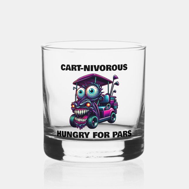 Funny Monster Golf Cart Geschenk Sport Fans Whiskyglas (Rückseite)
