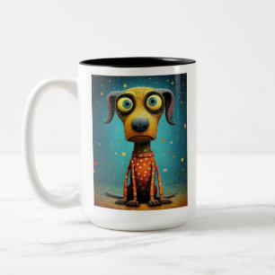 Funny Monster Hund: Mutt Medusa Zweifarbige Tasse