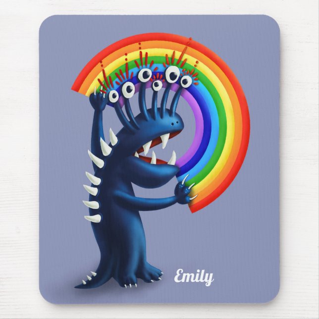 Funny Monster Pride Rainbow Name Mousepad (Vorne)