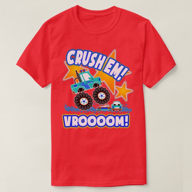 Funny Monster Truck Kids Gift Crush Em Zimmer 2 T-Shirt (Design vorne)