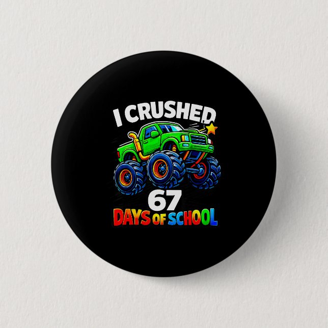 Funny Monster Truck Six Seven Meme Boys Kids Schoo Button (Vorderseite)