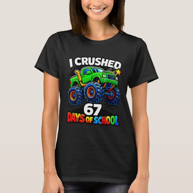 Funny Monster Truck Six Seven Meme Boys Kids Schoo T-Shirt (Vorderseite)