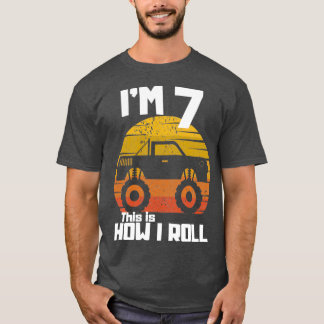 Funny Monster Trucks 7th Birthday Party Geschenk S T-Shirt