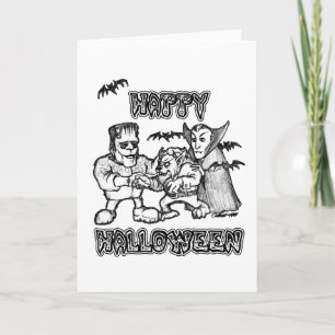 Funny Monsters - Happy Halloween Card Karte