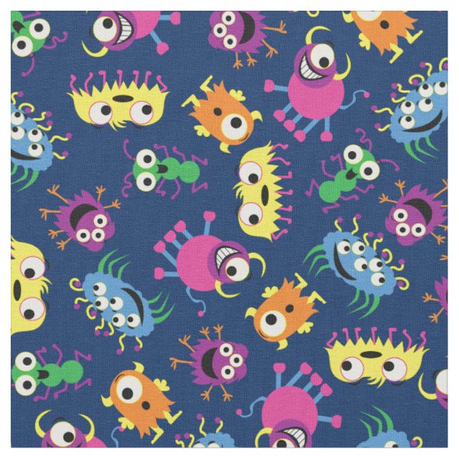 Funny Monsters Niedlich Kids Decke Stoff (Nahaufnahme)