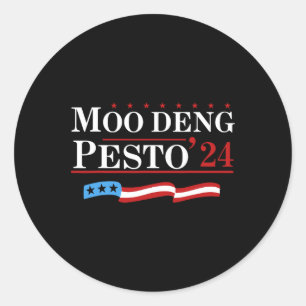 Funny Moo Deng Pesto 24 Penguin Ba Runder Aufkleber
