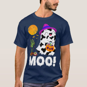 Funny Moo Ghost Cow & Hexenhut Happy Halloween Co T-Shirt