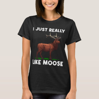 Funny Moose Design Women Elk Elk Wildtier T-Shirt