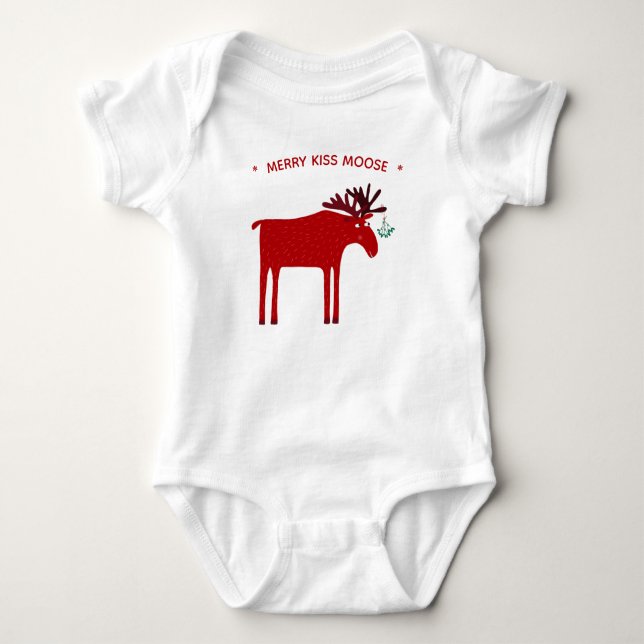 Funny Moose Holiday Baby Strampler (Vorderseite)