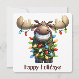 Funny Moose Holiday Carte de voeux