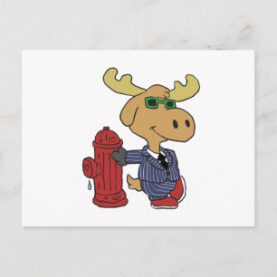 Funny Moose in blauer Anzug Hintergrundfarbe aus Postkarte