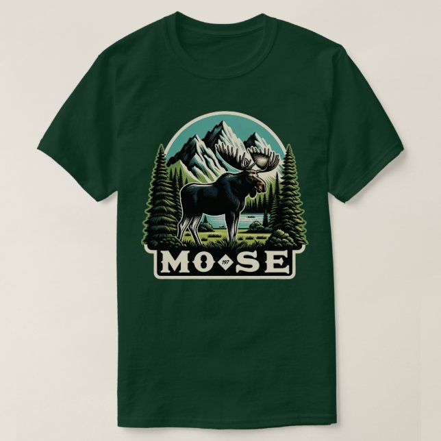Funny Moose is Loose Animal TShirt (Design vorne)