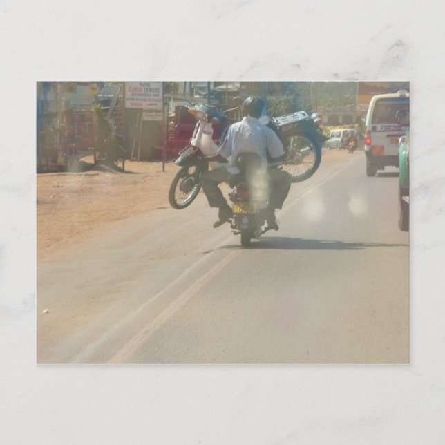 Funny Moped "boda boda" Bild Postkarte (Vorderseite)