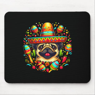 Funny Mops Cinco De Mayo Niedlicher Mexikanischer Mousepad