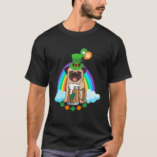 Funny Mops Dog Drinking Beer Rainbow St. Patrick's T-Shirt