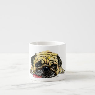 Funny Mops Dog Esspresso Tasse