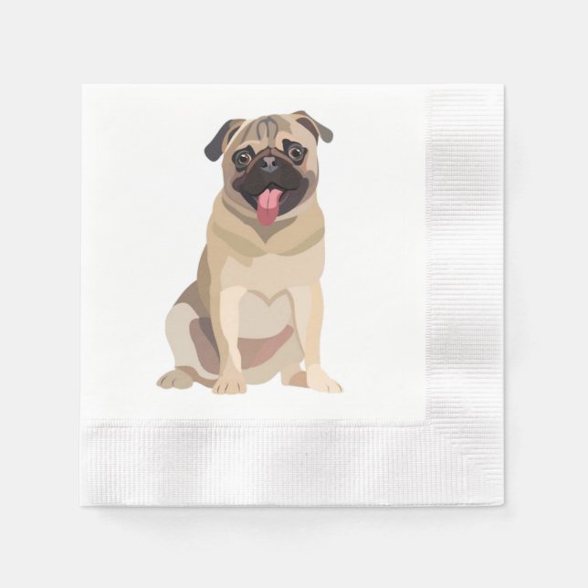 Funny Mops Dog Pet Lover | Geschenk für Lover Serviette (Vorderseite)